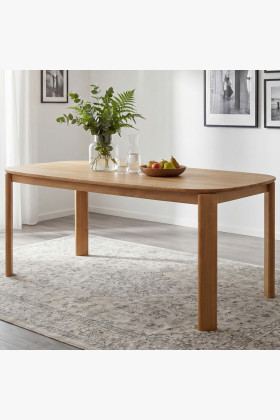 Ovaler Eichenholz Esstisch 200x100 cm natur FSC zertifiziert